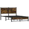 vidaXL Metal Bed Frame without Mattress Smoked Oak 120x200 cm