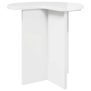 vidaXL Side Table High Gloss White &Oslash; 39 x 38 cm Engineered Wood
