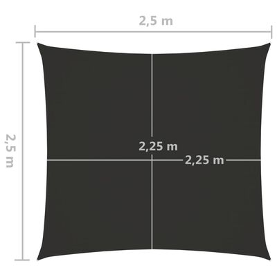 vidaXL Sunshade Sail Oxford Fabric Square 2.5x2.5 m Anthracite