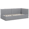 vidaXL Corner Bed Frame with Headboard Light grey 100 x 200 cm Fabric