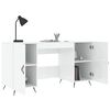 vidaXL Desk High Gloss White 140x50x75 cm Engineered Wood