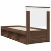 vidaXL Bed Frame with Headboard Brown Oak 75 x 190 cm Solid Pine Wood
