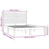 vidaXL Bed Frame without Mattress 150x200 cm King Size Solid Wood