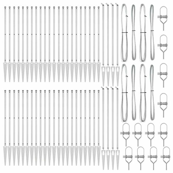 vidaXL Fence Post Other 52 pcs Grey 3.2 x 3.2 x 170 cm Steel