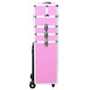 vidaXL Make-up Trolley Aluminium Pink