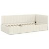 vidaXL Corner Bed Frame with Headboard Cream 100 cm x 200 cm Velvet