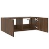 vidaXL TV Wall Cabinet with LED Lights Brown Oak 80x35x31 cm