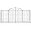 vidaXL Arched Gabion Baskets 3 pcs 200x50x80/100 cm Galvanised Iron
