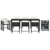 vidaXL Garden Dining Set 9 pcs Black Poly Rattan