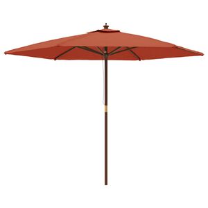 vidaXL Garden Parasol with Wooden Pole Terracotta 299x240 cm