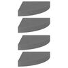 vidaXL Floating Corner Shelves 4 pcs High Gloss Grey 25x25x3.8 cm MDF