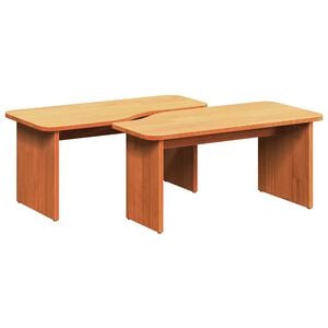 vidaXL Coffee Table 2 pcs Wax Brown Solid pine wood