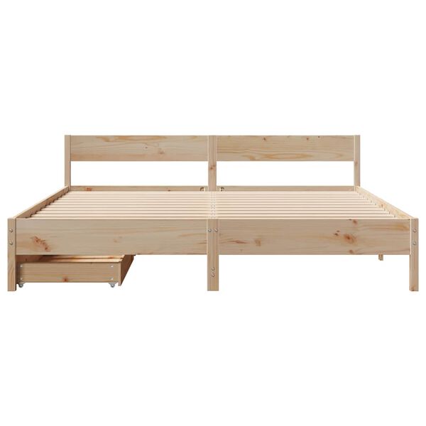 vidaXL Bed Frame without Mattress 180x200 cm Super King Solid Wood Pine