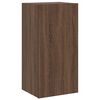 vidaXL TV Wall Cabinet with LED Lights Brown Oak 40.5x35x80 cm