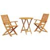 vidaXL Folding Bistro Set Folding 3 pcs Brown Solid Acacia Wood
