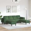 vidaXL Fabric Sofa with Cushion Dark Green Corduroy fabric