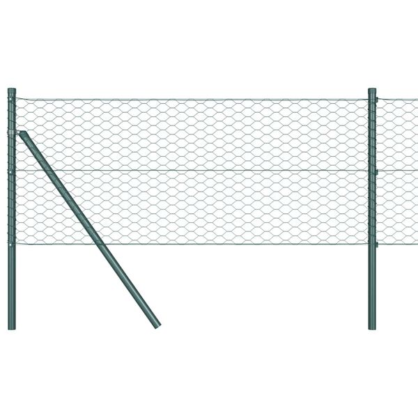 vidaXL Hexagon Fence Green 0.4 x 100 m PVC