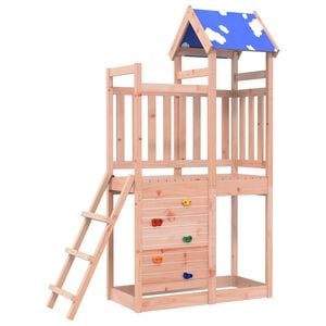 vidaXL Play Tower Brown 110.5 x 52.5 x 215cm Solid Douglas Wood