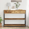 vidaXL Console Table with Drawer with Shelf Old wood 100 x 28 x 75 cm