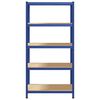 vidaXL 5-Layer Storage Shelf Blue Steel&Engineered Wood