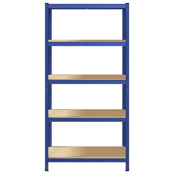 vidaXL 5-Layer Storage Shelf Blue Steel&Engineered Wood