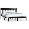 vidaXL Bed Frame without Mattress Black Solid Wood 120x200 cm
