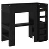 vidaXL Loft Bed Frame with Desk Black Oak 80 x 200 cm Engineered Wood