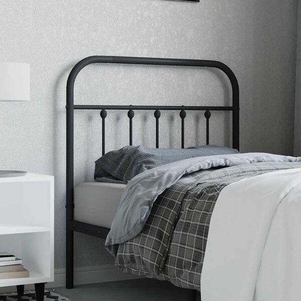 vidaXL Metal Replace Headboard Black 80 cm