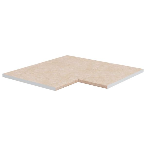 vidaXL Kitchen Corner Countertop Beige with Marble Texture Engineered Wood