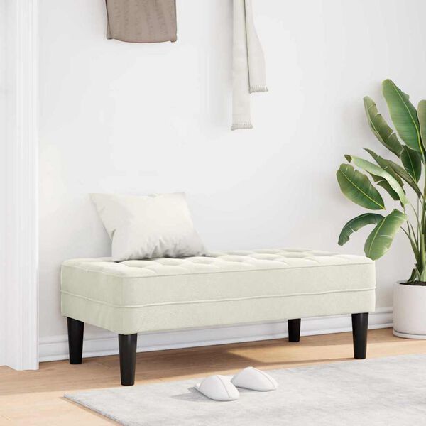 vidaXL Bench Cream 113 x 57 x 39 cm Velvet