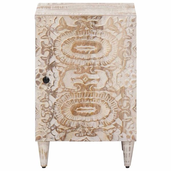 vidaXL Bathroom Cabinet White 38 x 33.5 x 58 cm Solid Mango Wood