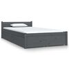 vidaXL Bed Frame without Mattress with Drawers Grey Single