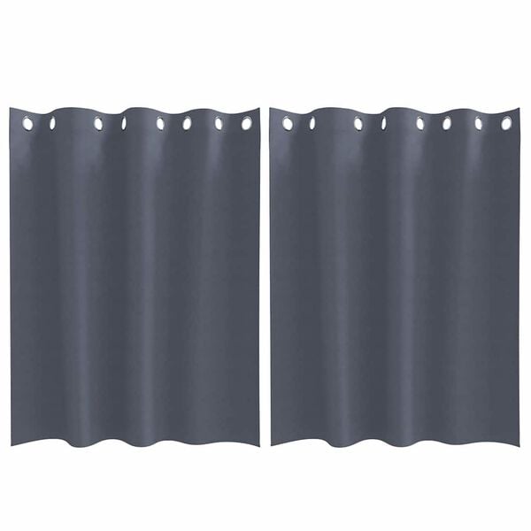 vidaXL Blackout Curtains with Rings 2 pcs Anthracite 140 x 140 cm