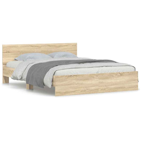 vidaXL Bed Frame without Mattress Sonoma Oak 150x200 cm King Size
