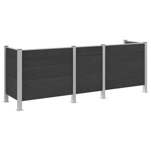 vidaXL Garbage Bin Fence Grey 315 x 85 x 115 cm Aluminium and WPC
