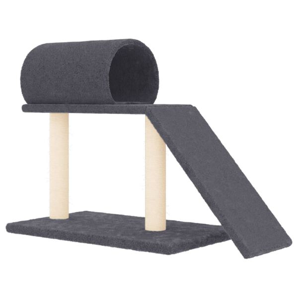 vidaXL Cat Scratching Posts with Tunnel and Ladder Dark Grey 55.5 cm