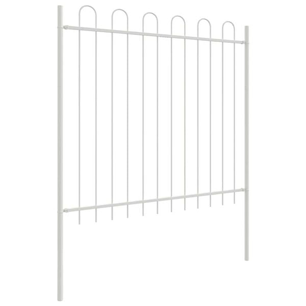 vidaXL Garden Fence 5 pcs White 8.5 x 1.5 m Powder-coated Steel