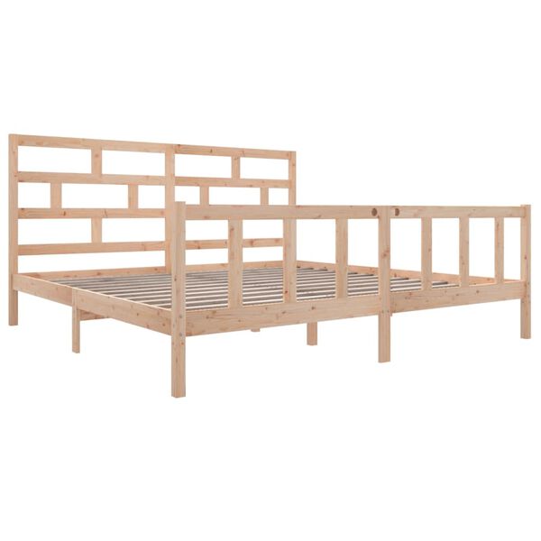 vidaXL Bed Frame without Mattress Solid Wood Pine Super King