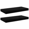 vidaXL Floating Wall Shelves 2 pcs High Gloss Black 50x23x3.8 cm MDF
