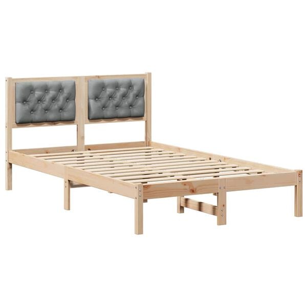vidaXL Bed Frame Light Grey 120 x 200 cm Solid Pine Wood