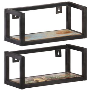vidaXL Wall Shelf | Set of 2 | Mixed colour with Black