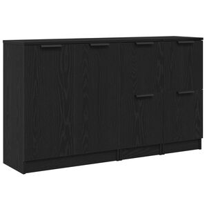 vidaXL Sideboard 3 pcs Black Oak 120 x 30 x 70 cm Engineered Wood