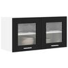 vidaXL Hanging Cabinet with Door Black Oak and White 80 x 31 x 40 cm