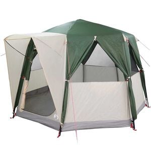 vidaXL Cabin Tent 3-Person Green and White 320 x 320 x 203 cm