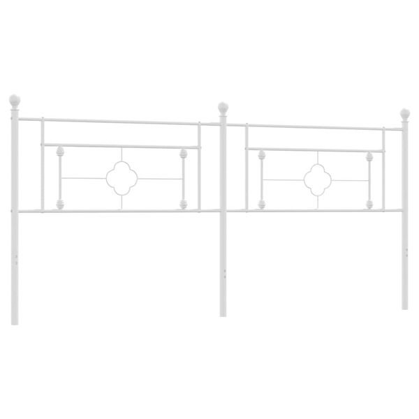 vidaXL Metal Replace Headboard White 200 cm