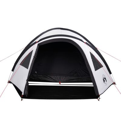 vidaXL Camping Tent 4-Person White Blackout Fabric Waterproof