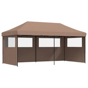 vidaXL Party Tent Brown with Black Frame Oxford Fabric
