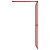 vidaXL Walk-in Shower Wall with Clear ESG Glass Red 118x195 cm
