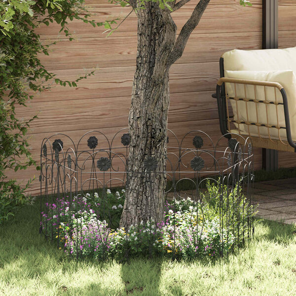 vidaXL Garden Fence Trellis Black 305.5 x 55.5 x 0.3 cm