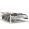 vidaXL Metal Bed Frame without Mattress with Footboard White 150x200cm